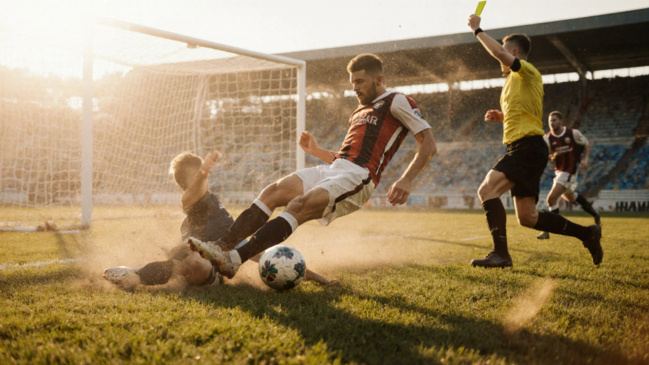 Nebezpečný zádrhel zezadu při čisté příležitosti k gólu.