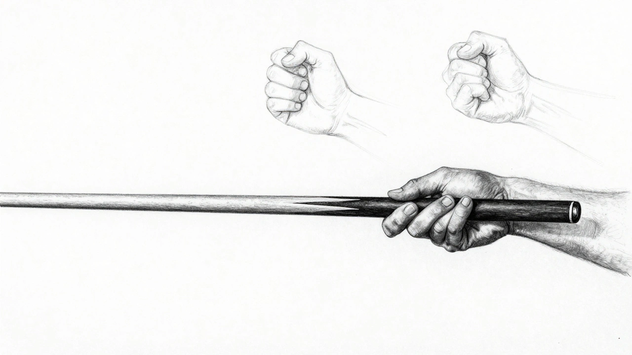 Konceptuální kresba: táhlo a paže jako jedna jednotka, špatné držení zaniká.