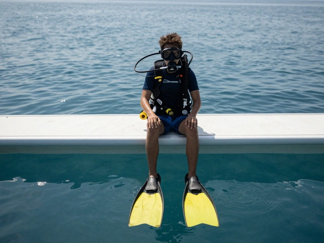 Jak správně sedět s ploutvemi při potápění