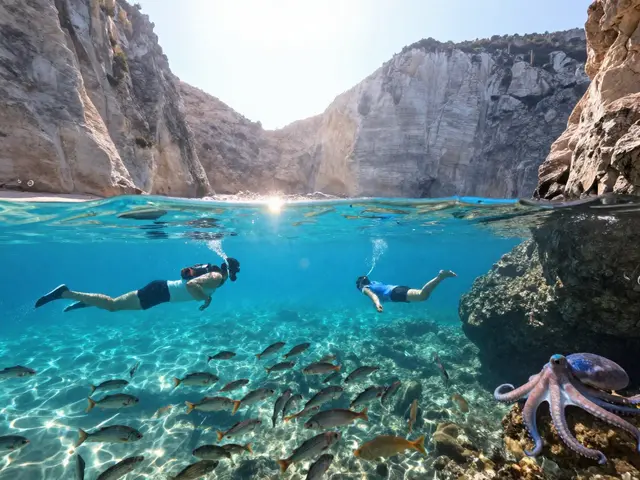 Nejlepší místa na šnorchlování na Zakynthosu: skryté zátočky a mořské zázraky