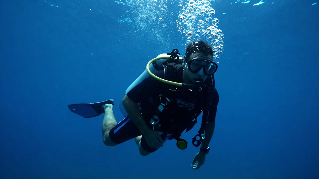 Co může způsobit dlouhodobé podávání kyslíku o vysoké koncentraci při potápění?
