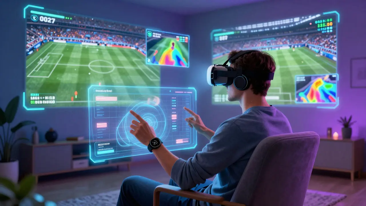Koncept budoucnosti sledování fotbalu pomocí virtuální reality