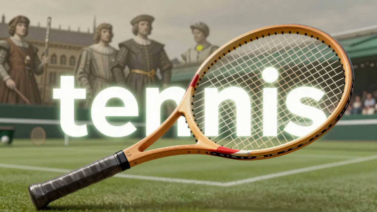 Artistic blend of old and new rackets showing tennis history