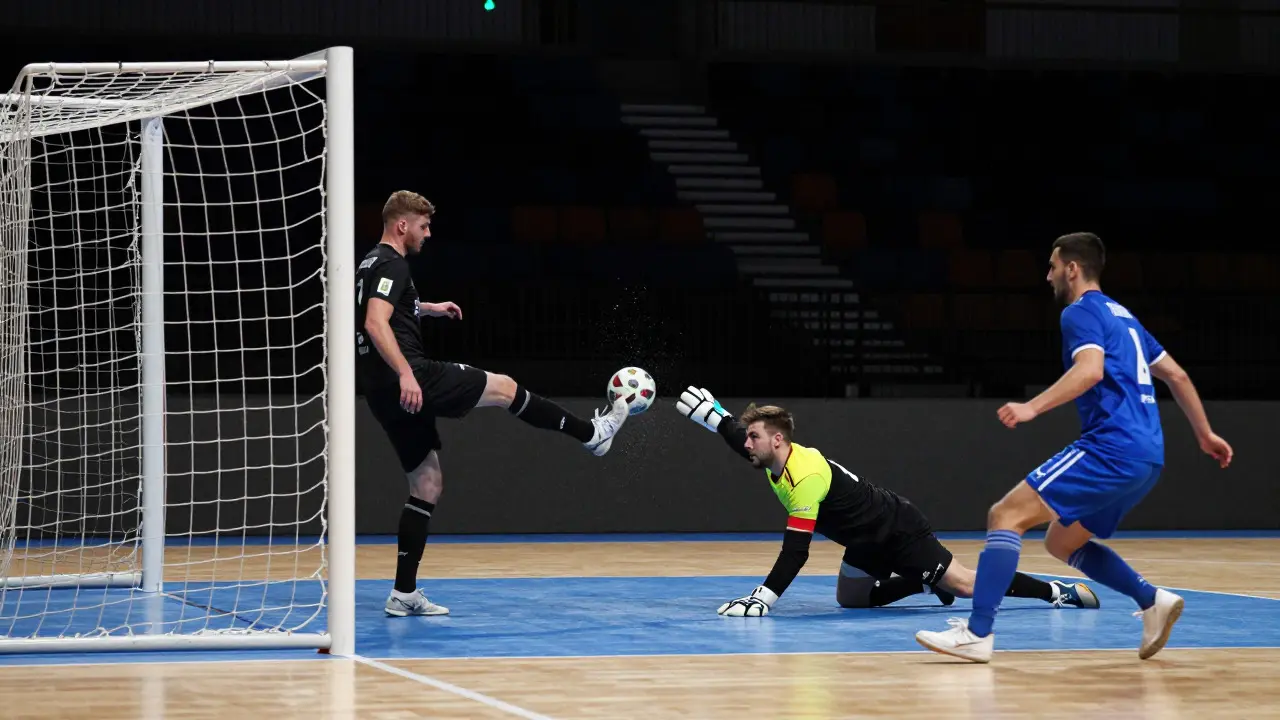 Brankář chytá penaltu ve vzrušujícím rozstřelu po prodloužení